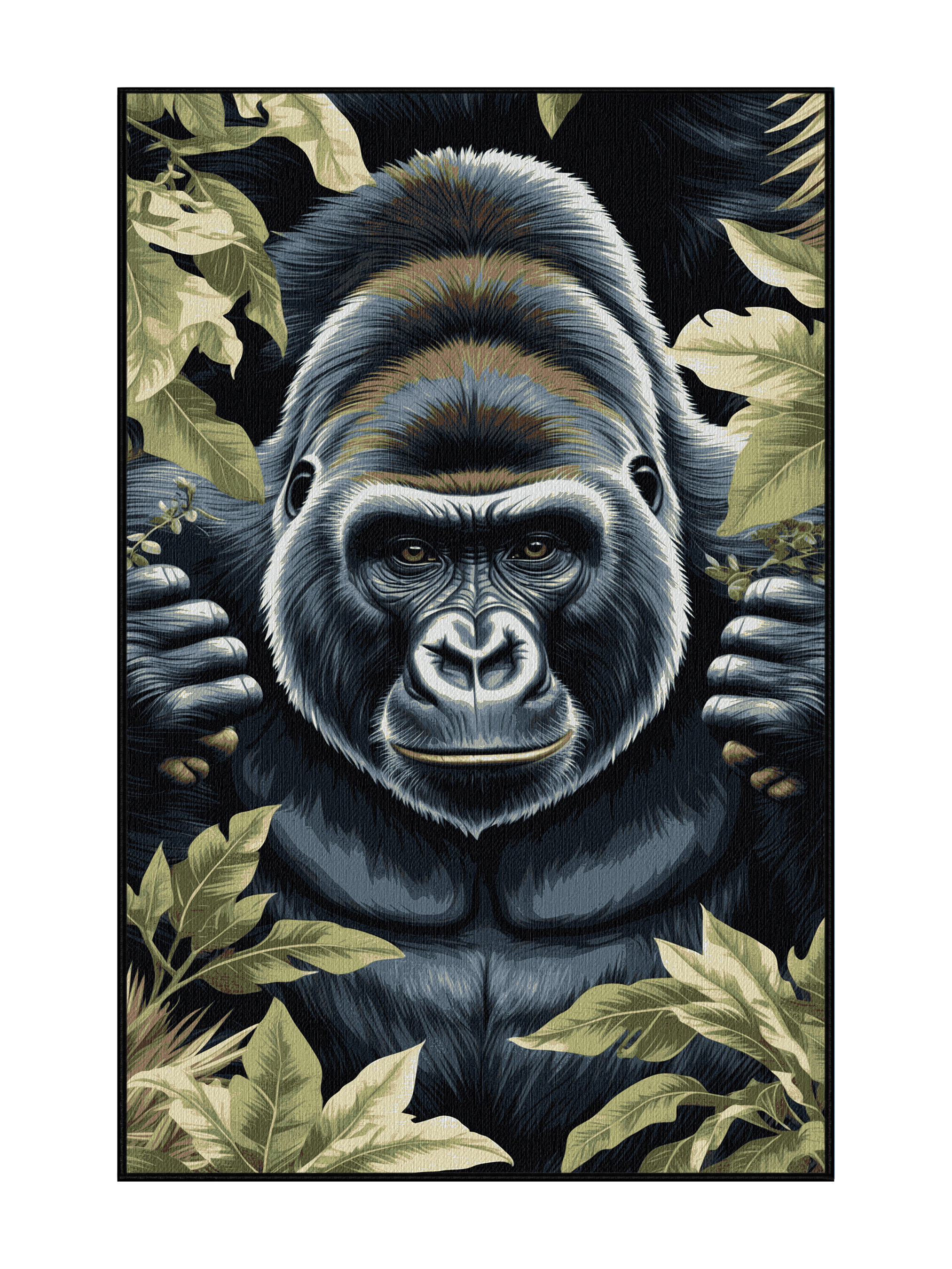 Foundry Select Washable Mountain Gorilla Wildlife Area Rug | Wayfair